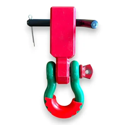 Premium Quality 2 Inch 20 Ton Shackle Hitch Receiver Forged Steel Off-Road Recovery Tow Hitch with 4.75 Ton Bow Shackle