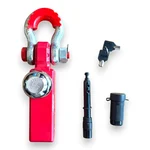 Premium Quality 2 Inch 2 Ton Shackle Hitch Receiver Solid Steel Tow Hitch with 4.75 Ton Bow Shackle Trailer Ball Lock & Key