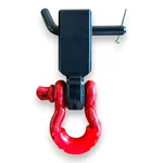 Premium Quality 2 Inch 42000 lbs Forged Steel Off-Road Recovery Tow Hitch Receiver with 4.75 Ton Red Bow Shackle