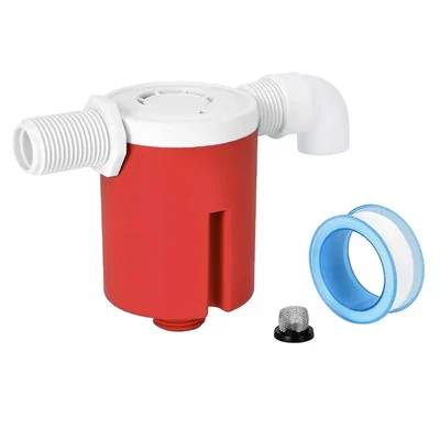 MSR 1/2'' Tank Outside Automatic Water Level Control Valve, Side Inner Float Valve for Water Tank, Durable Nylon Quality