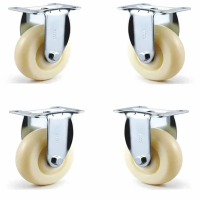 Heavy Duty 50 MM / 2 Inch Double Bearing Plate Type Fixed Caster Wheel ( Pack of 4)
