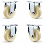 Heavy Duty 50 MM / 2 Inch Double Bearing Plate Type Fixed Caster Wheel ( Pack of 4)