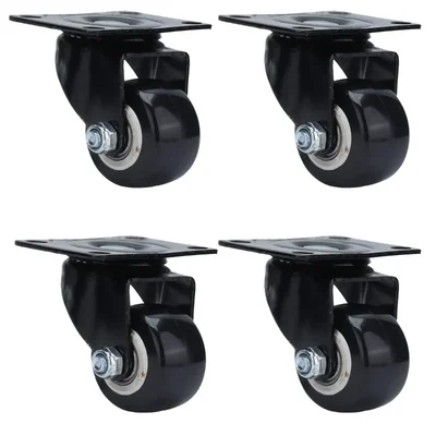 Heavy Duty 2 inch Movable Type PU Caster Wheel, 150 kg Load Capacity (Pack of 4)