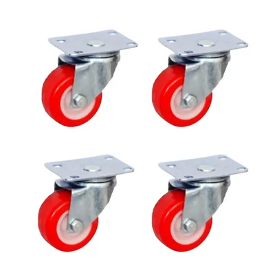 PERFECTO 2 Inch 150kg Capacity Pack of 4 pcs Swivel Trolley Furniture PU Castor Wheels
