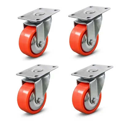 PERFECTO 2 Inch 70kg Load Capacity Pack of 4 pcs Furniture Trolley Single Puff Swivel Plate Castor Wheel
