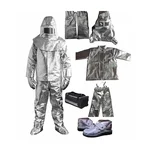 CHANDOK 2 Layer Aluminized Fiberglass Fire Proximity Suit, Silver, Complete Protection Set
