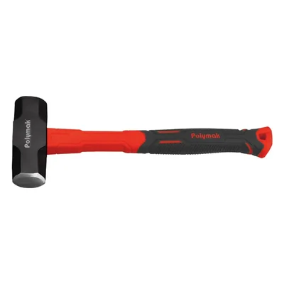 Polymak 2LB 900g Sledge Hammer Forged Carbon Steel Heavy Duty Demolition Tool with Fibreglass Handle HT-P-SHF-2LB