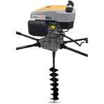 MECSTROKE Heavy Duty 2 Man Operated 4 Stroke 224 CC Earth Auger | Post Hole Digger With 8 Inch Double Spiral Bit 