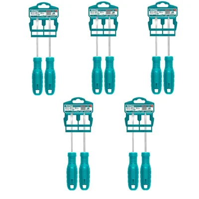 Total 2 piece SL6 & PH2 Screwdriver Set (THTDC250201) Pack of 5