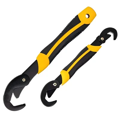 Premium Quality 9-32 mm Carbon Steel Polished Adjustable Wrench Set - 2 Pieces