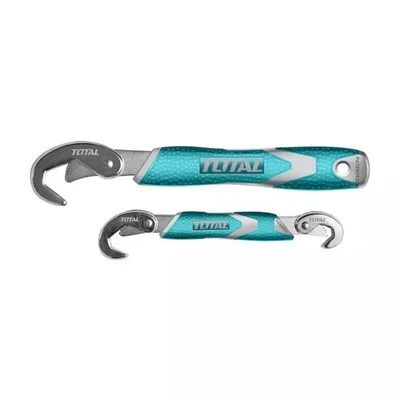 Total 2 Pcs Chrome Plated Bent Wrench (THT10309328)