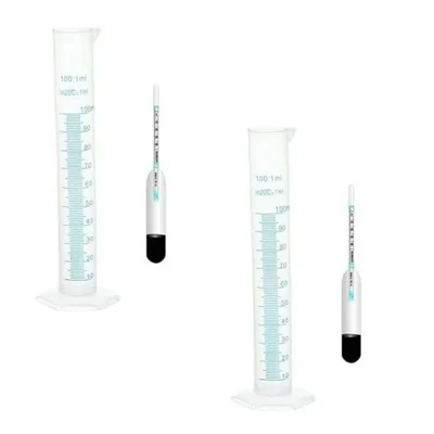 SBT Instruments 2pcs Milk Lactometer and 2pcs x 100ml Cylinder for Checking Milk Purity within a Minute