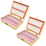 SBT Instruments 2 Pcs Wooden Microscope Slide Storage Box, 100 Slide Capacity Each