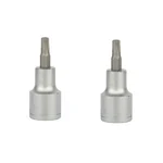 Keaa 2 Pcs 1/2 Inch TORX Bit Socket T45 Chrome Vanadium Steel High Strength Tool for Garage and Workshop Use