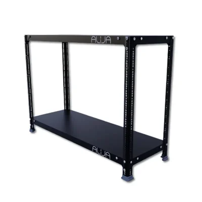 ALIJA 2 Shelf 30 x 41 x 15 Inch ( 2.5 x 3.5 x 1.25 Ft.) Black Colour 20 Gauge Multipurpose Storage Rack