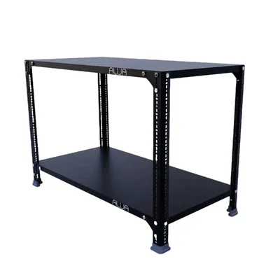 ALIJA 24 x 35 x 18 Inch 2 Shelves Multipurpose Storage Rack With Accessories(Color-Black,Gauge-22 gauge shelves, 16 gauge angle)