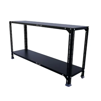 ALIJA 24 x 47 x 12 Inch 2 Shelves Multipurpose Storage Rack With Accessories(Color-Black,Gauge-24 Gauge Shelves & 18 Gauge Angle)
