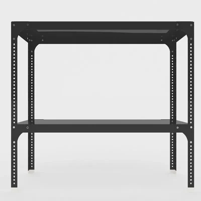 FIDVI® 9D X 23L X 24H Inch 2 Shelves Powder Coated Slotted Angle Metal Rack With Accessories ( SR-503)