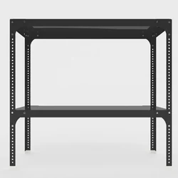 FIDVI® 9D X 23L X 24H Inch 2 Shelves Powder Coated Slotted Angle Metal Rack With Accessories ( SR-503)