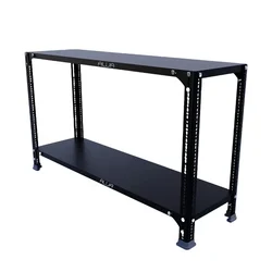 ALIJA 24 x 41 x 12 Inch 2 Shelves Multipurpose Storage Rack With Accessories(Gauge-24 Gauge Shelves & 18 Gauge Angle,Color-Black)