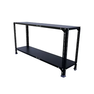 ALIJA 24 x 41 x 12 Inch 2 Shelves Multipurpose Storage Rack With Accessories(Gauge-24 Gauge Shelves & 18 Gauge Angle,Color-Black)
