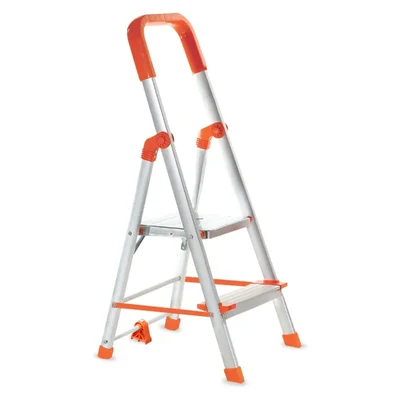 ProHome 2 Steps Anti Slip Shoes Aluminium Ladder With Platform (AQ-LAD-02) - 5 Years Warranty