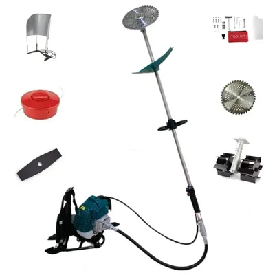 GRAMSTRONG 2 Stroke 52 CC Backpack Multi Attachment Grass Cutting Machine With Flat Tiller Attachment 