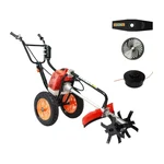 Sharp Garuda 63 cc 2-Stroke Petrol Engine Trolley Type Brush Cutter with Free Tiller Attachment & Accessories