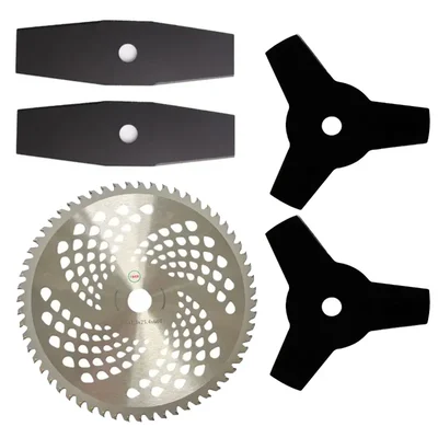 Heavy Duty 2-Teeth Blade (2 Pcs), 3-Teeth Blade (2 Pcs) and 60-Teeth TCT Blade (1 Pc) Combo For Petrol Brush Cutter