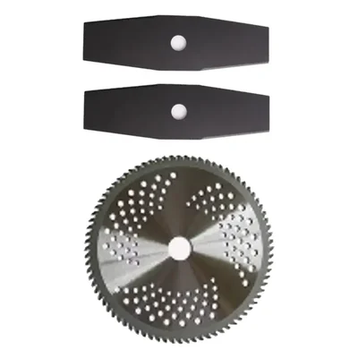 Heavy Duty 2 Pcs of 2-Teeth Blade and 1 Pc of 80-Teeth TCT Blade Combo For Petrol Brush Cutter
