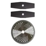 Heavy Duty 2 Pcs of 2-Teeth Blade and 1 Pc of 80-Teeth TCT Blade Combo For Petrol Brush Cutter