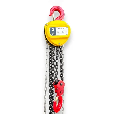BULLIFT 2 Ton 3 Meter Manual Hand Chain Pulley Block Hoist with Grade 80 Red Oxide Chain for Lifting Goods
