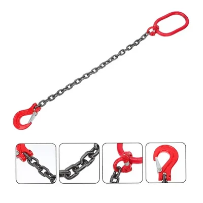 LIFT IT 8mm Single Leg Grade 80 Lifting Chain Sling with Hook, Masterlink & chain Connector- 2 Ton Load Capacity(Size-2 Meter)