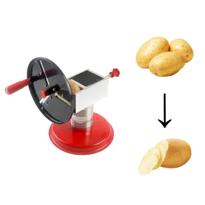 Manual Hand Operated 3 Stainless Steel Blades Potato Wafer/Slicer Machine for Domestic Usage