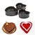 Pack of 3 Teflon Heart Shape Lockable Non-Stick Removable Base Cake Mould
