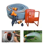  Garden Hose Pipe Set with 30mtr 3-Layered Pipe ,Spray Gun & Wall Stand for Garden & Lawns