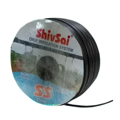 Shivsai 3000 feet Flat Inline Drip Lateral Pipe | 16 mm, 40 cm Hole Spacing with 0.4 mm Thickness, 4 LPH Discharge Rate