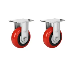Suwas Trolley 4 x 2 Inch Pack Of 2 PU Caster Wheel With 300 Kg Load Capacity ( Fixed Type) | 6 Months Warranty