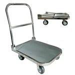 Welbuilt 300 kg Stainless Steel Foldable Platform Trolley with 360 Degree Swivel Wheels