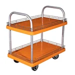 SRP Double Layer 300 Kg Load Capacity With MS Border Plastic Platform Trolley