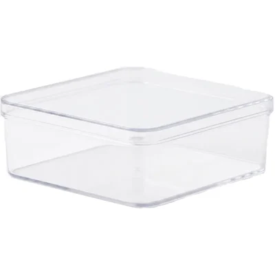 300ml Acrylic Small Square Dessert Box with High Lid Transparent Disposable Food Container for Desserts(pack of 200)