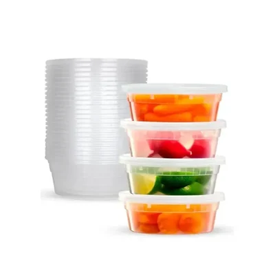 300ml Transparent Round Plastic Container for Food Packaging and Takeaway(Pack-100)