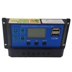 Solar Universe India 30Amp PWM Dual Voltage Mode Solar Charge Controller with LCD Display and 5V USB Output