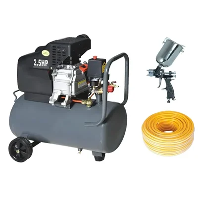 30 Liters Oil Type Air Compressor With 2.5 HP Motor, Paint Gun and Air Hose Pipe Combo