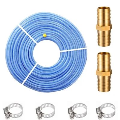 Agriansh 8 mm, 3 Layer Threaded Pvc Braided 30 Meter Hose Pipe With Jointer & Clamps for Garden, Car Wash & Cleaning