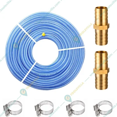 Agriansh 8 mm, 3 Layer Threaded Pvc Braided 30 Meter Hose Pipe With Jointer & Clamps for Garden, Car Wash & Cleaning