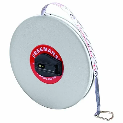 Freemans 30 Meter Non Conductive Fiberglass Measuring Tape Leatherette Tough Case 13mm Blade Precision Measuring FN30