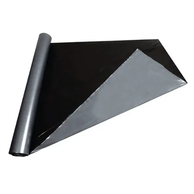 Vina 30 micron, 4 feet x 1200 feet Sliver and Black Mulching Sheet