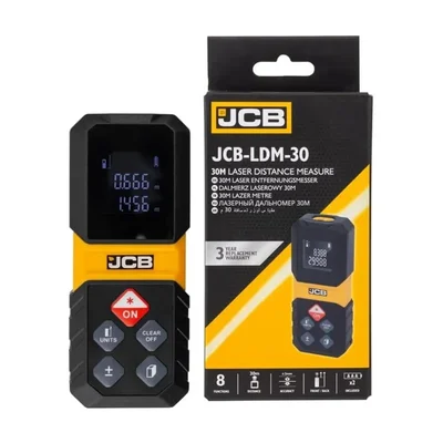 JCB 30 m Laser Distance Meter (JCB-LDM-30),Backlit LCD, IP54, Compact Design