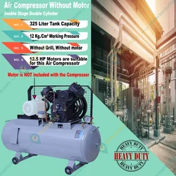 Heavy Duty 325 L Double Stage Double Cylinder Air Compressor With Auto Switch (Without Motor)